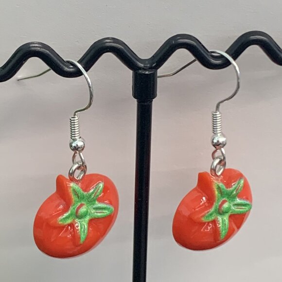 Tomato Earring, Fruit Earring, Vegetable Earring, Funny Food Earring, Gift Idea - Picture 2 of 6
